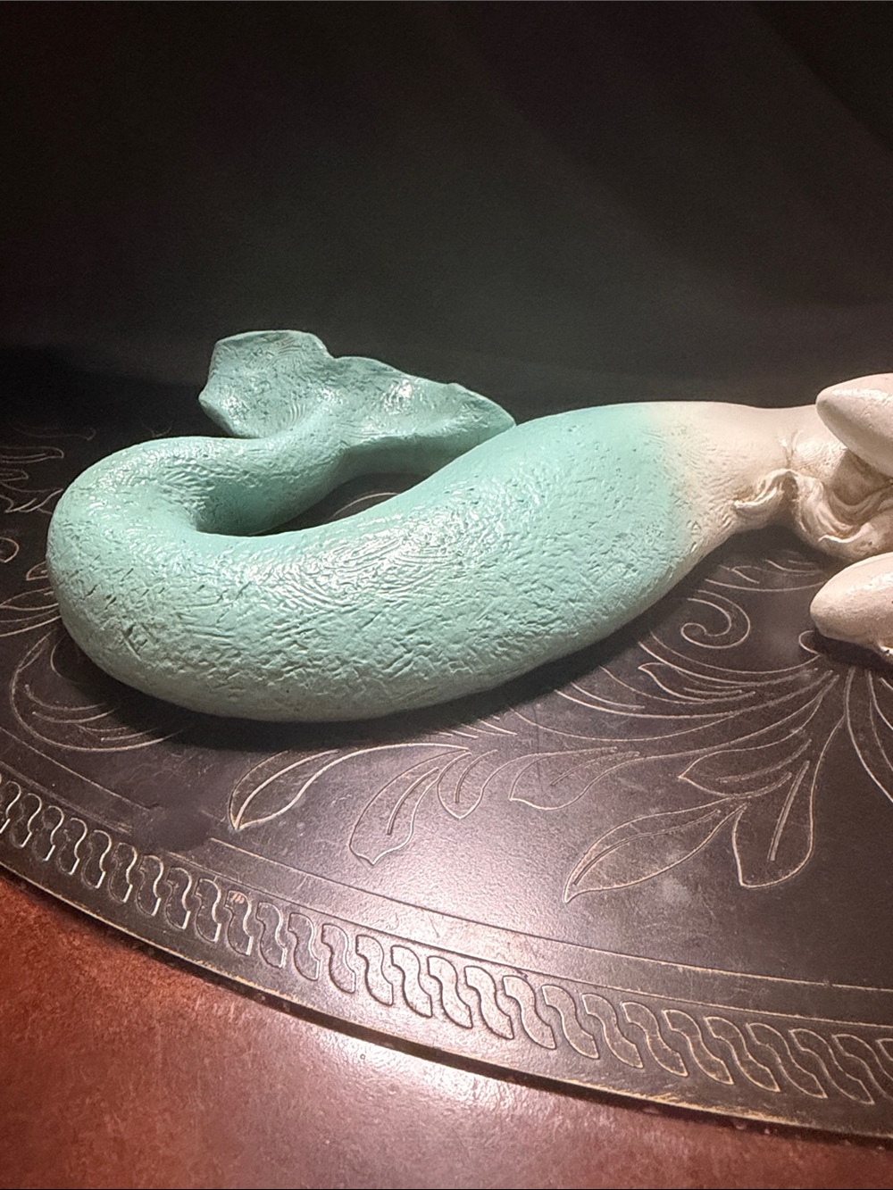Vintage Decorative Mermaid Wall Art - Seafoam Green and Cream - Picture 3 of 6
